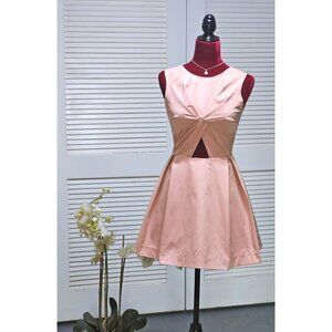 Nasty Gal Women's Blush Pink Knot Cut Out Skater Mini Dress Size XXS 2440
